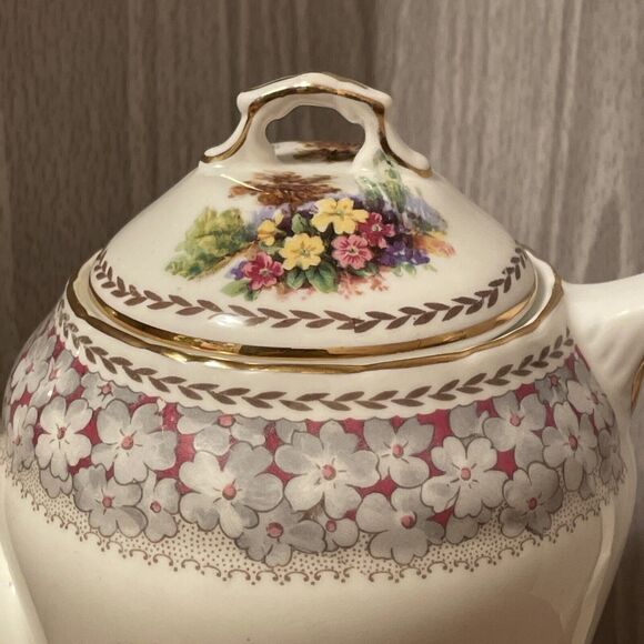 Vintage HM Sutherland England Woodland Dell Bone China Tea Pot And Lid Floral - Picture 3 of 15